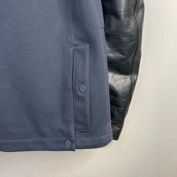 OAMC Over All Master Cloth Director Coat Jacket Cotton Leather Navy Blue Mens M - Picture 12 of 16